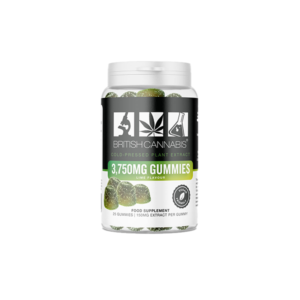 British Cannabis 3750mg Lime CBD Gummies- 25 Gummies