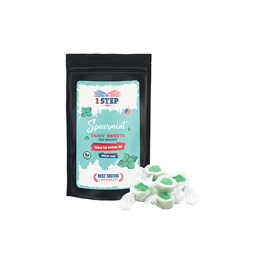 1 Step CBD 250mg Full Spectrum CBD Spearmint Taffy Grab Bag - 150g